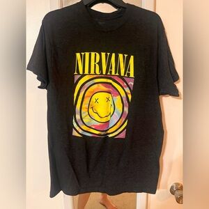 Nirvana Black Tee with Vibrant Graphic